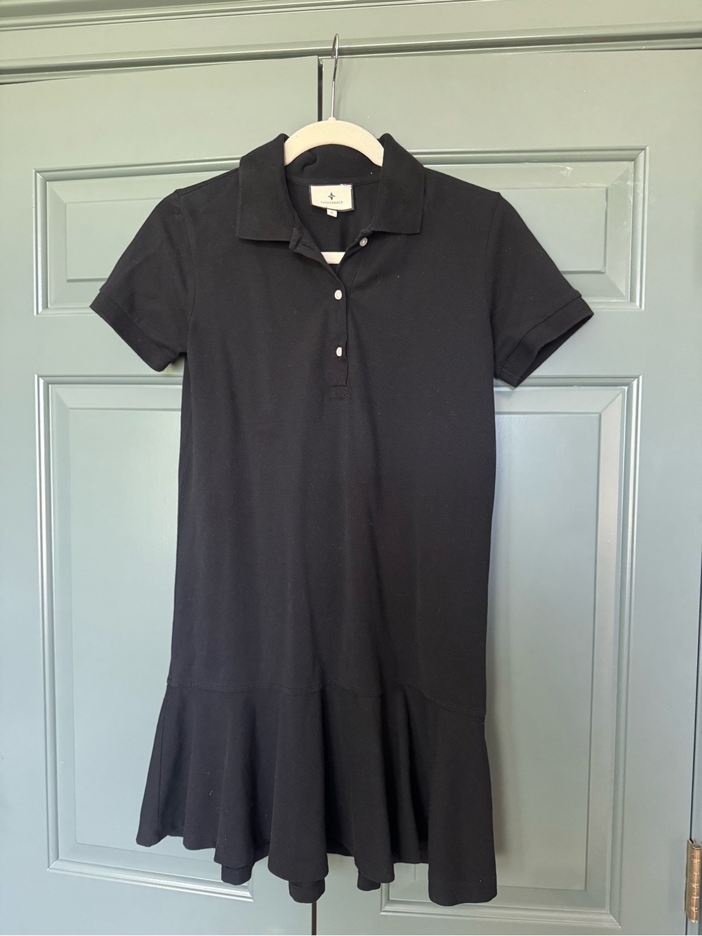 Tuckernuck Black Polo Dress with Flared Skirt